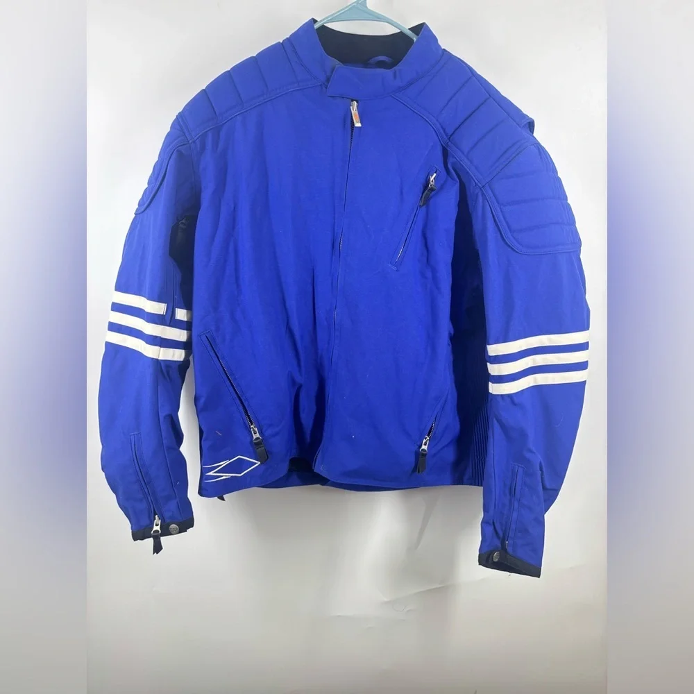 Power Trip Cobalt Blue Men’s‎ Motorcycle Biking Jacket Padded XL
